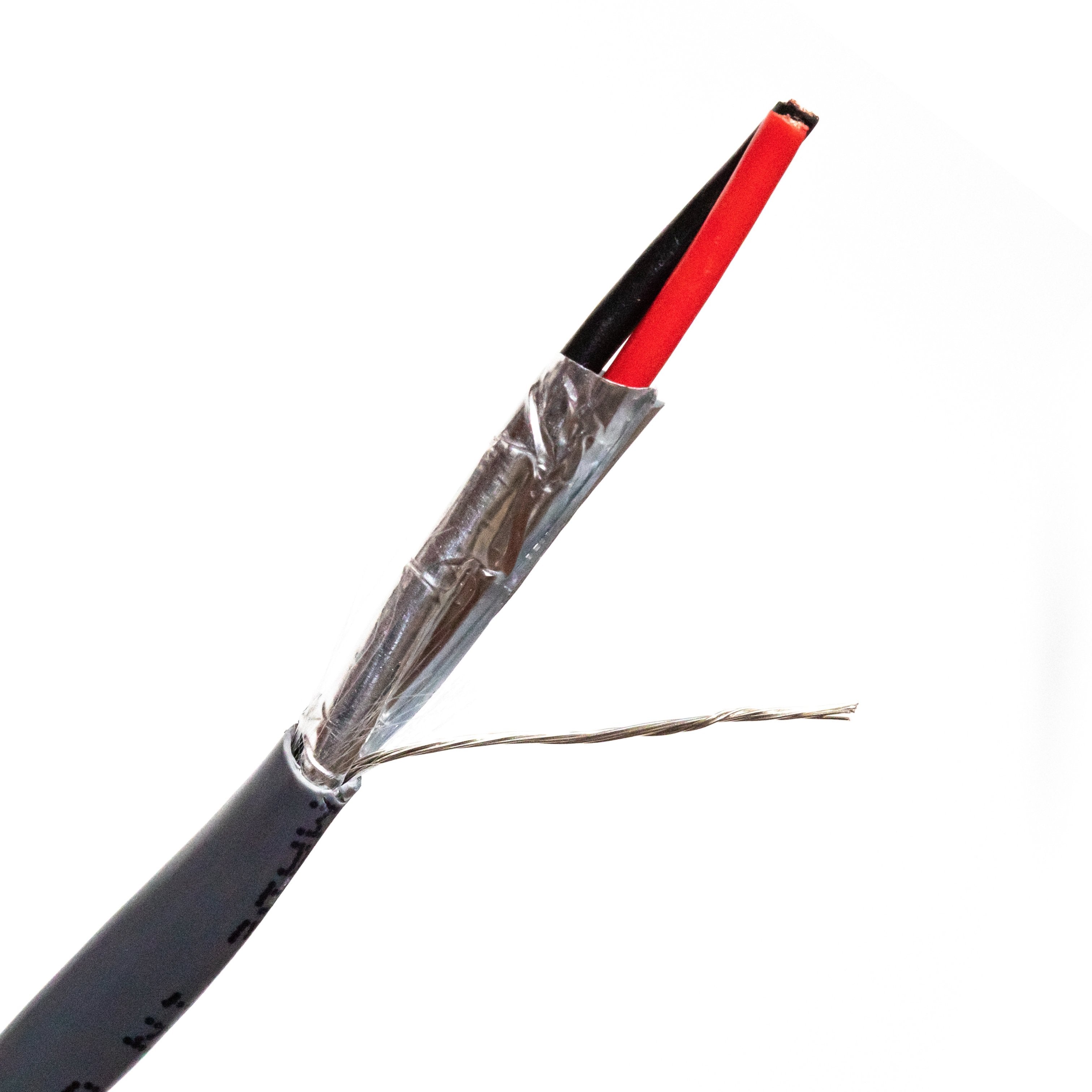 Cable, Security Low Voltage Shielded Riser, 1 Pr #20 Str BC, PVC Ins,
